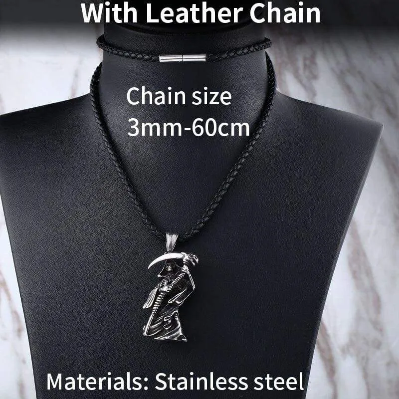 devil skull necklace pendant Stainless Steel Quality for Men good detail titanium Steel Jewelry drop