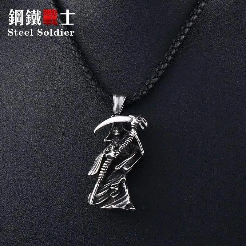 devil skull necklace pendant Stainless Steel Quality for Men good detail titanium Steel Jewelry drop