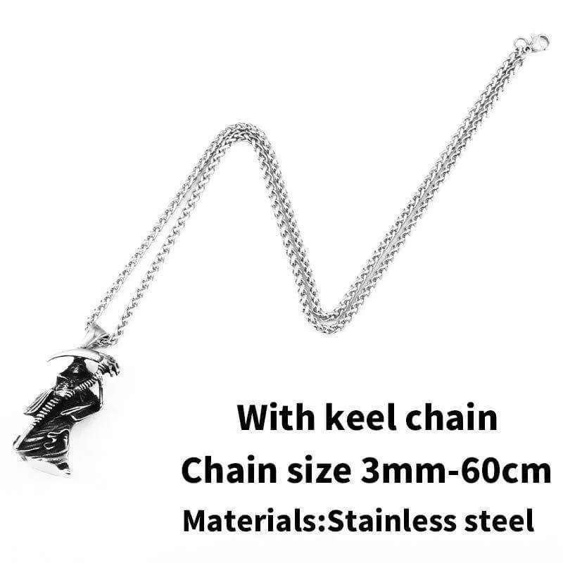 devil skull necklace pendant Stainless Steel Quality for Men good detail titanium Steel Jewelry drop