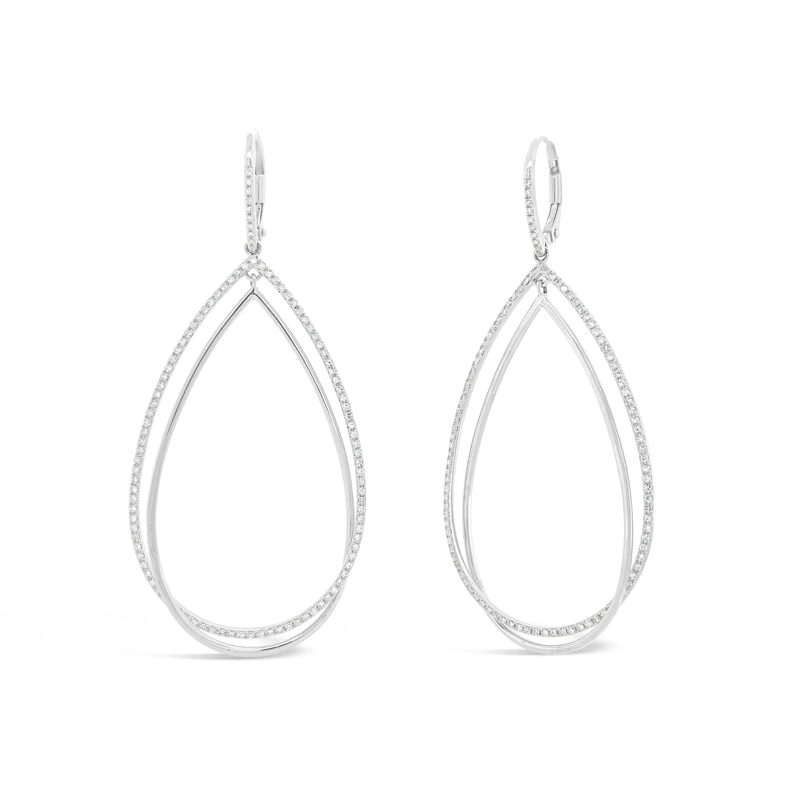 Diamond & Gold Double Teardrop Cocktail Earrings