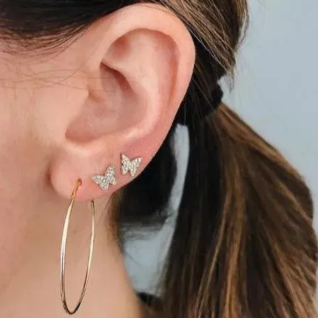 Diamond Butterfly Stud Earring