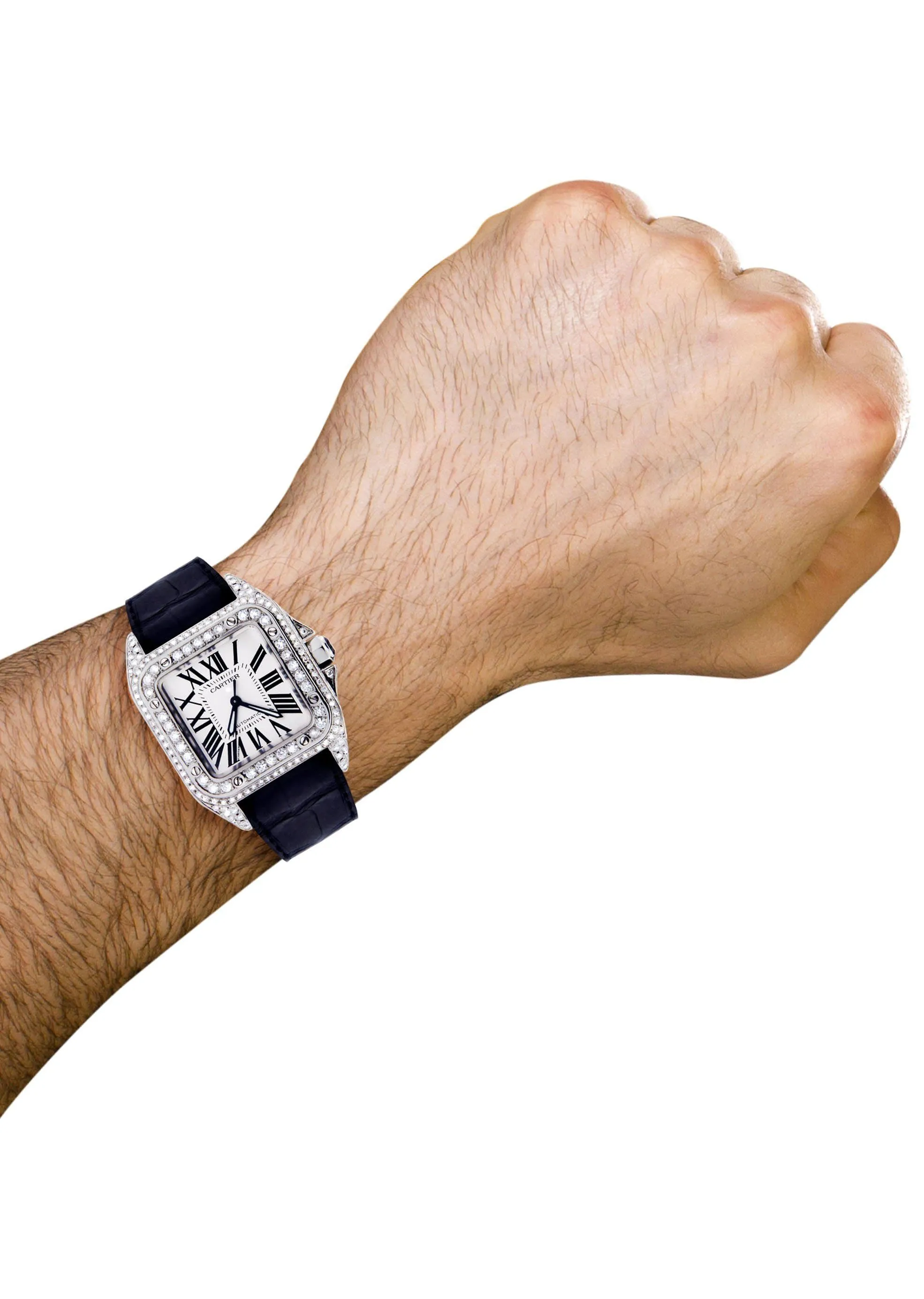 Diamond Cartier Santos 100 | Stainless Steel