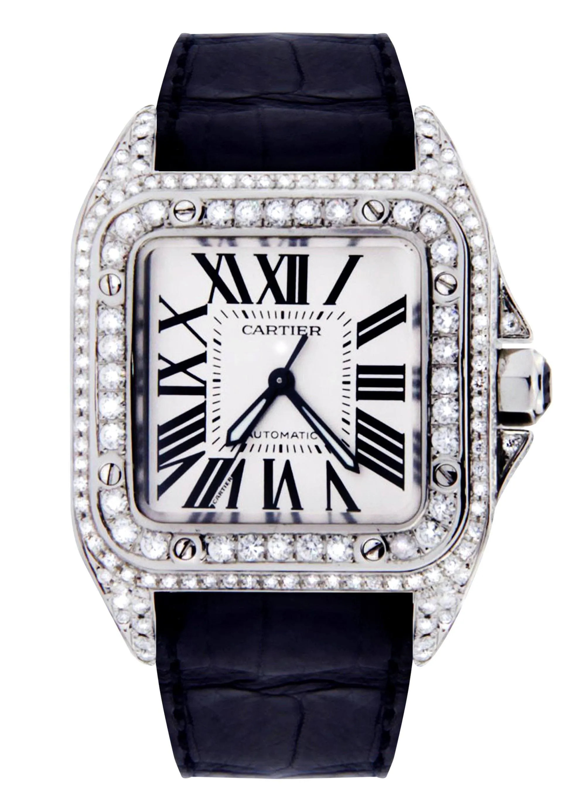 Diamond Cartier Santos 100 | Stainless Steel