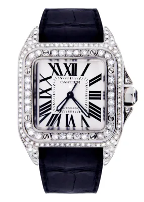 Diamond Cartier Santos 100 | Stainless Steel