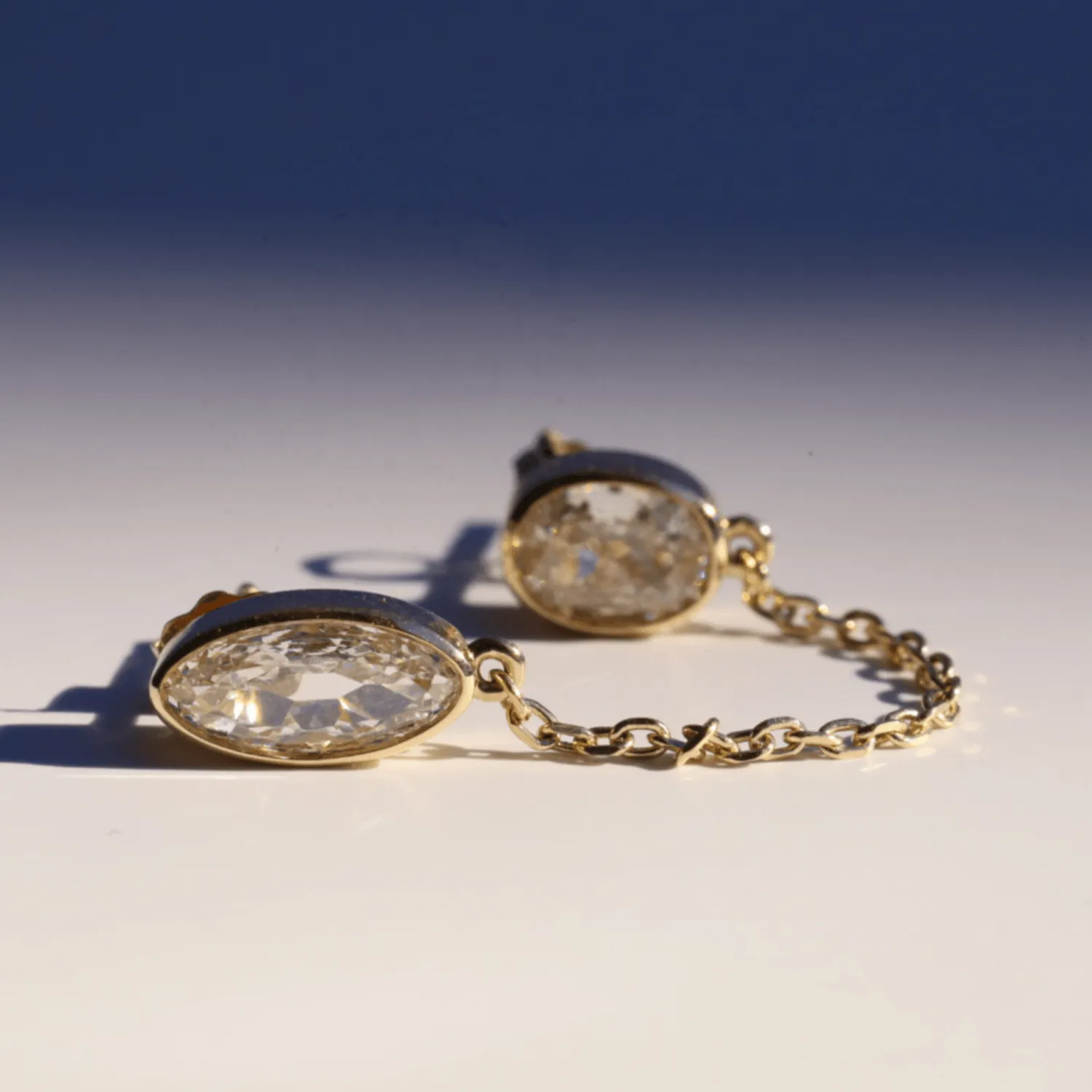 Diamond Duo Chain Earrings