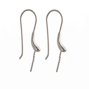 Ear Wires with Peg Mounting in Sterling Silver