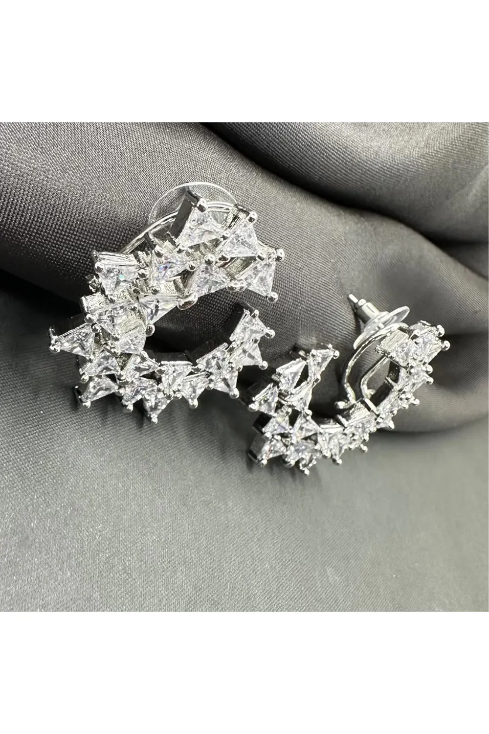 Ear Wrap Style American Diamond Hoop Earrings
