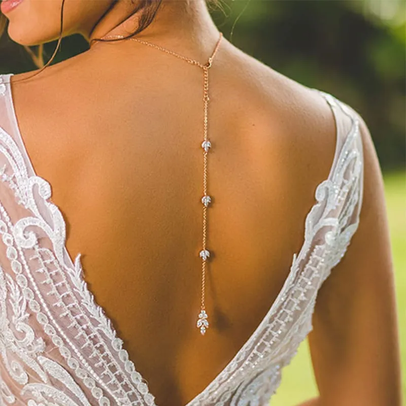 Elegant Rhinestone Back Necklaces
