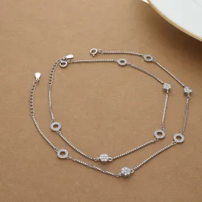 Enchanting Floral Silver Anklet