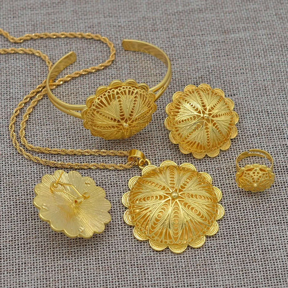 Ethiopian Jewelry sets Pendant Necklaces Earrings Ring Bangles