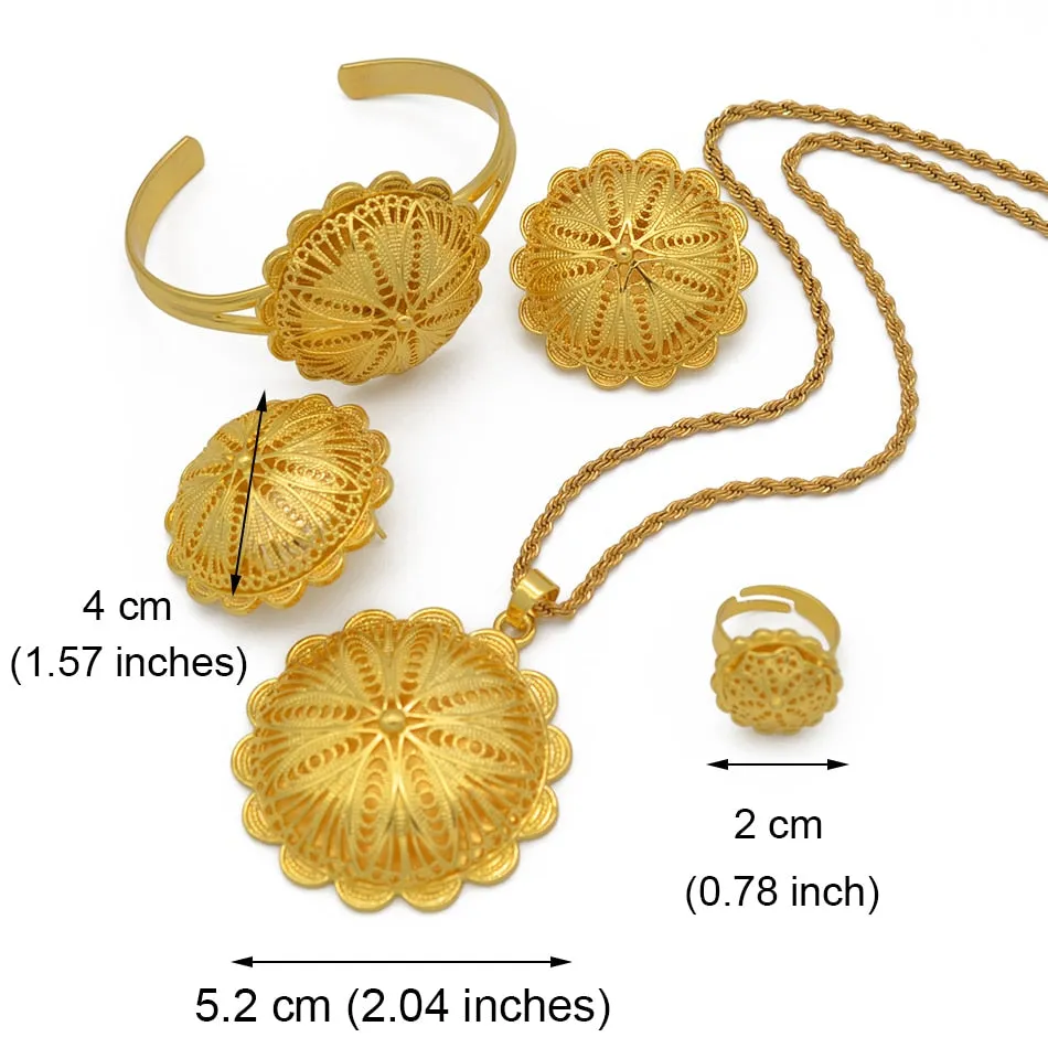 Ethiopian Jewelry sets Pendant Necklaces Earrings Ring Bangles