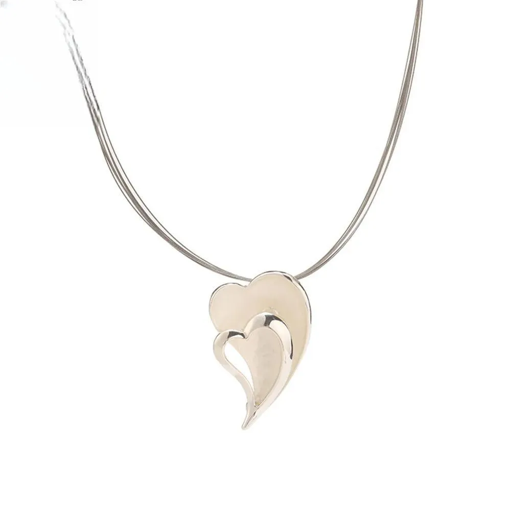 Fashion Silver Color Big Heart Pendant Necklace for Women