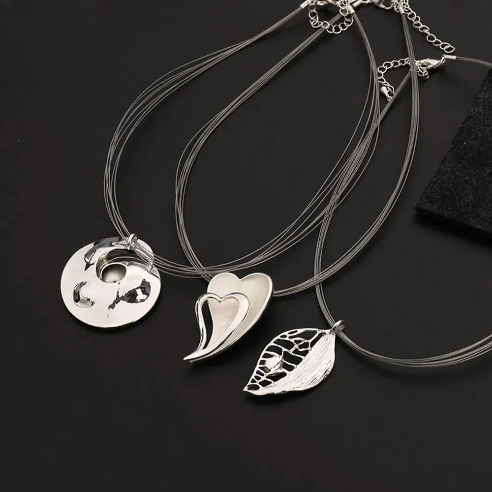 Fashion Silver Color Big Heart Pendant Necklace for Women