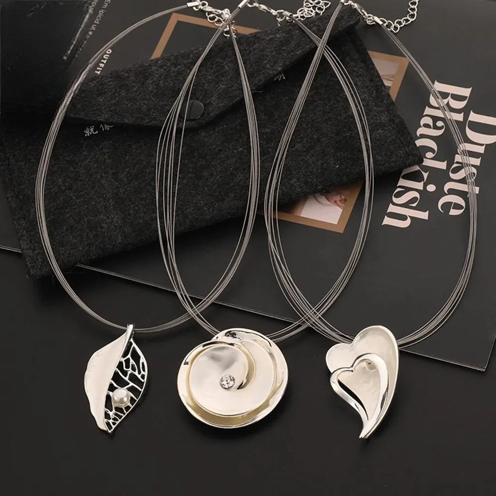 Fashion Silver Color Big Heart Pendant Necklace for Women