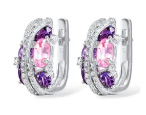 Fashion Zircon Earrings Earclip Engagement Earrings for Women Princess Jewelry Cute Girl Accessories Birthday Anniversary Gift