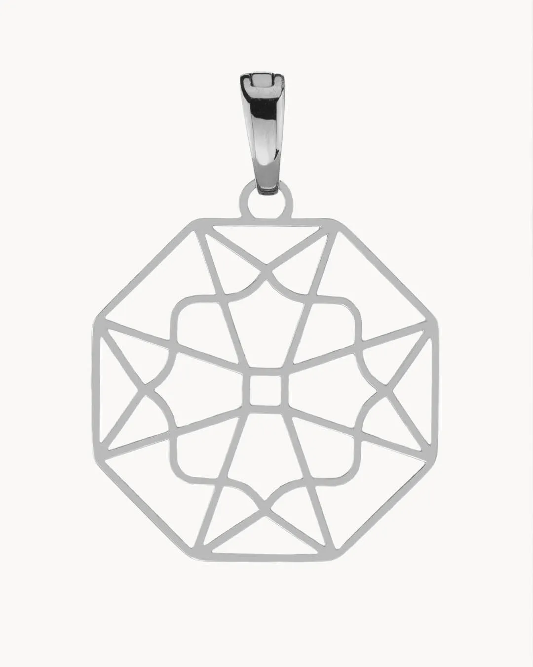Fjura Cross Hollow Pendant, Silver