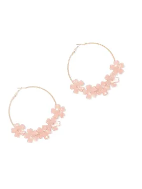 Floral-Accent Hoop Earring