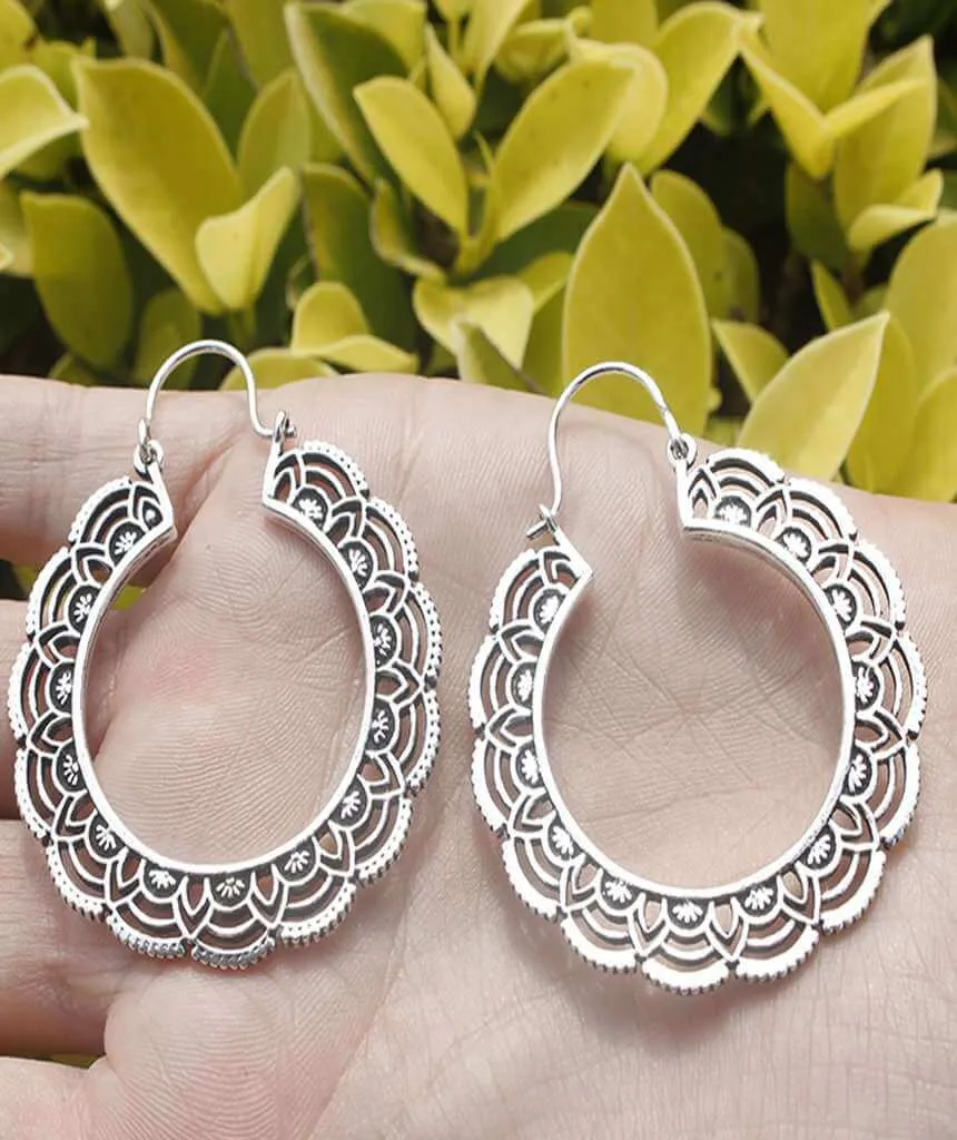 Floral Hoop Earrings
