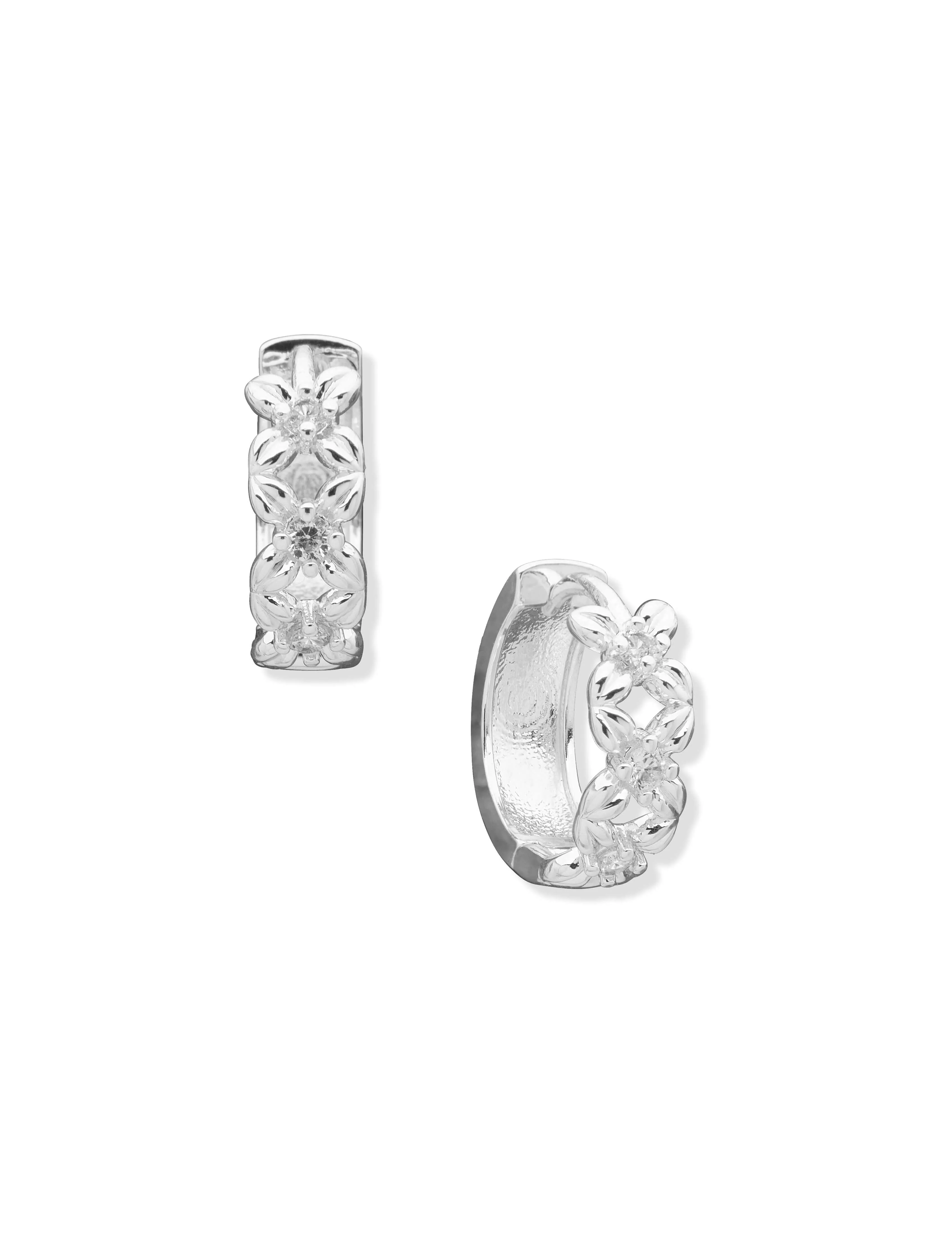 Floral Hoop Pierced Earrings