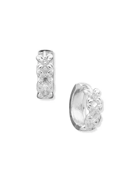 Floral Hoop Pierced Earrings