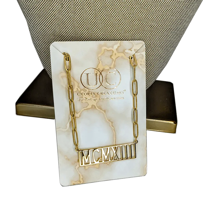 Founding Year Roman Numeral Necklaces (Stainless Steel)