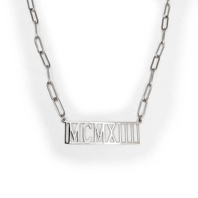 Founding Year Roman Numeral Necklaces (Stainless Steel)