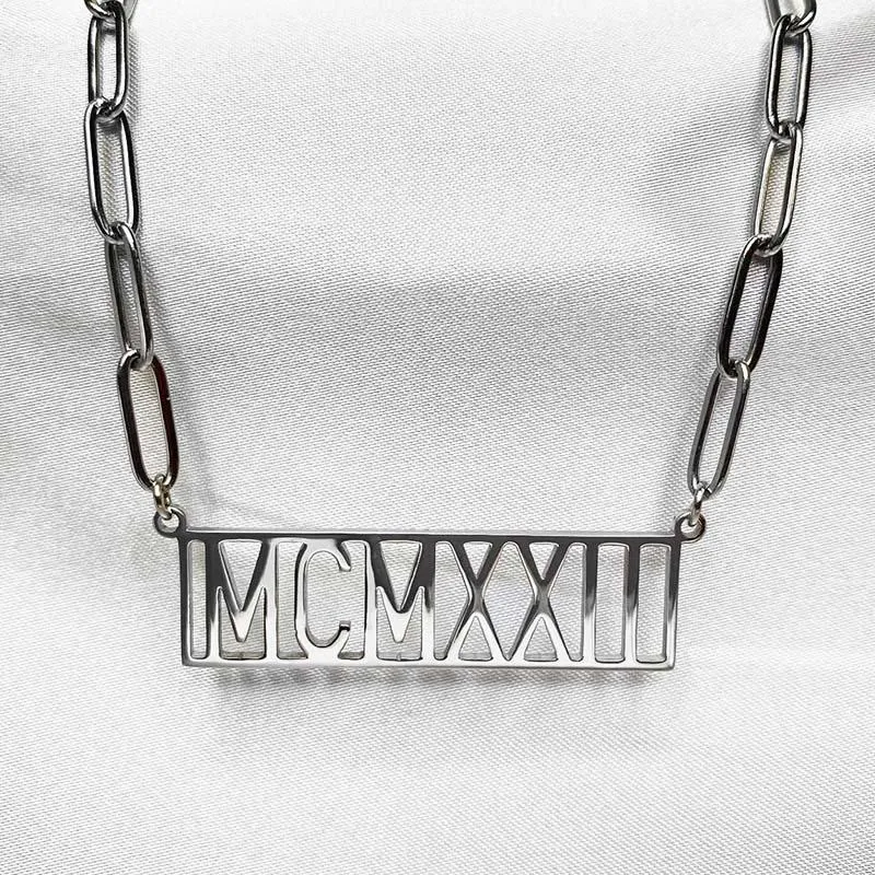 Founding Year Roman Numeral Necklaces (Stainless Steel)