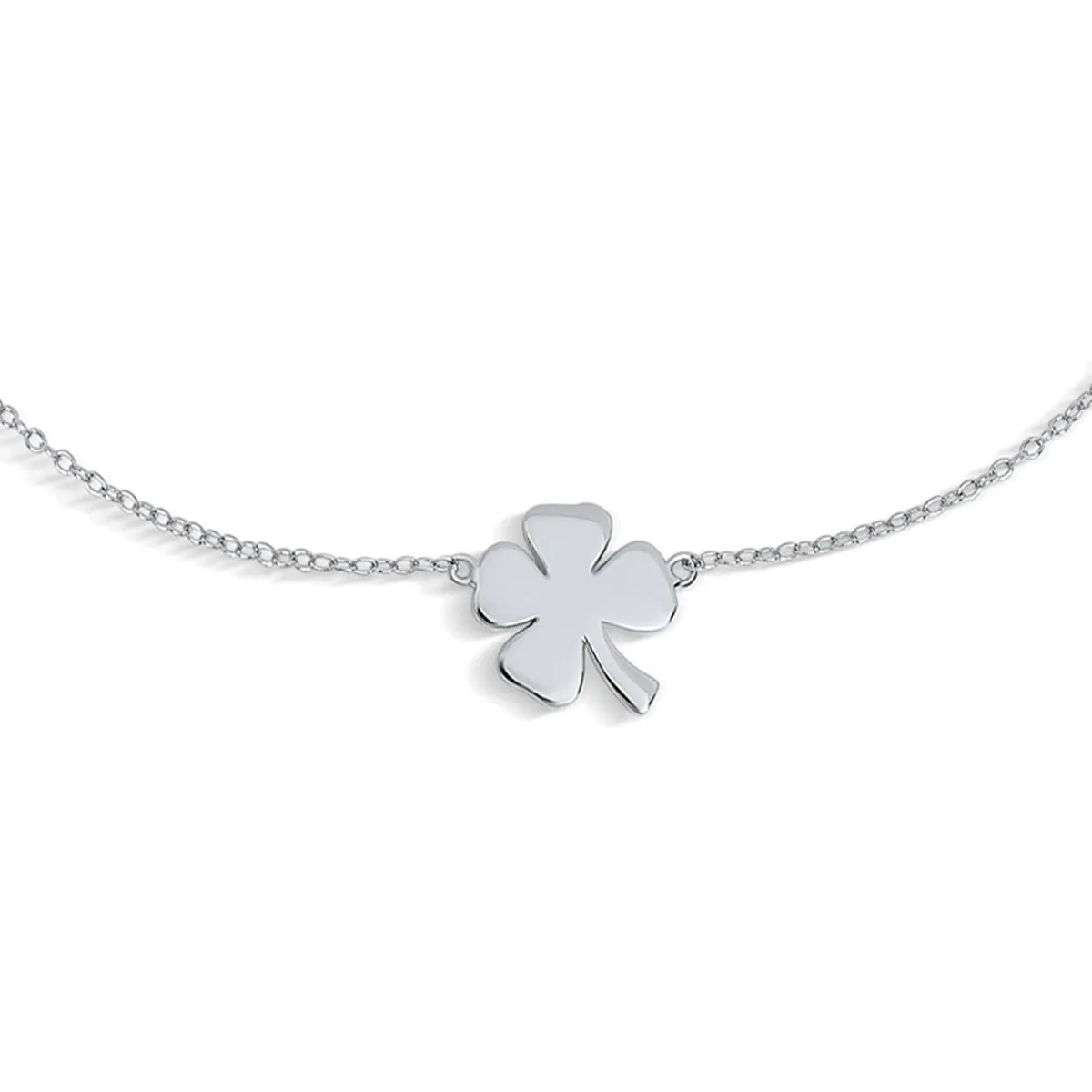 Four Leaf Shamrock Anklet Ankle Bracelet Lucky Charm Clover Sterling Silver