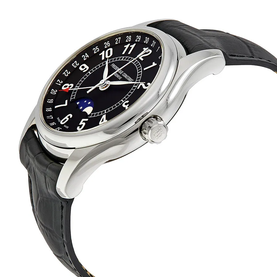 Frederique Constant Moontimer Black Dial Stainless Steel Men's Watch FC-330B6B6