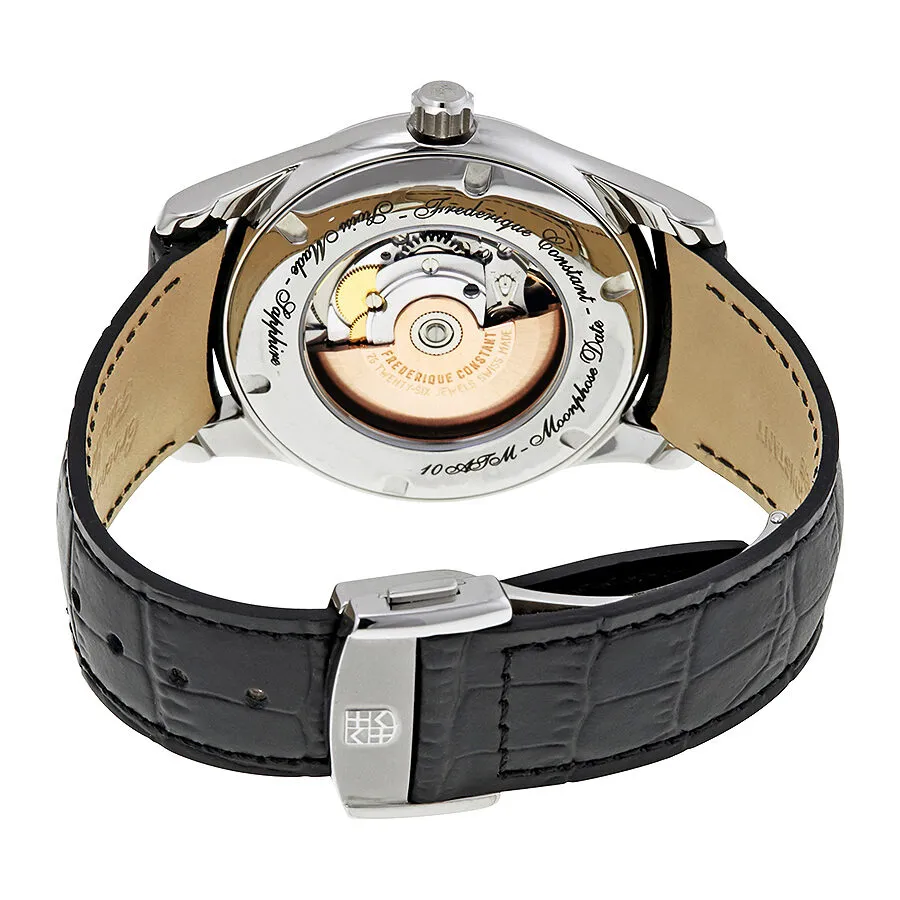 Frederique Constant Moontimer Black Dial Stainless Steel Men's Watch FC-330B6B6