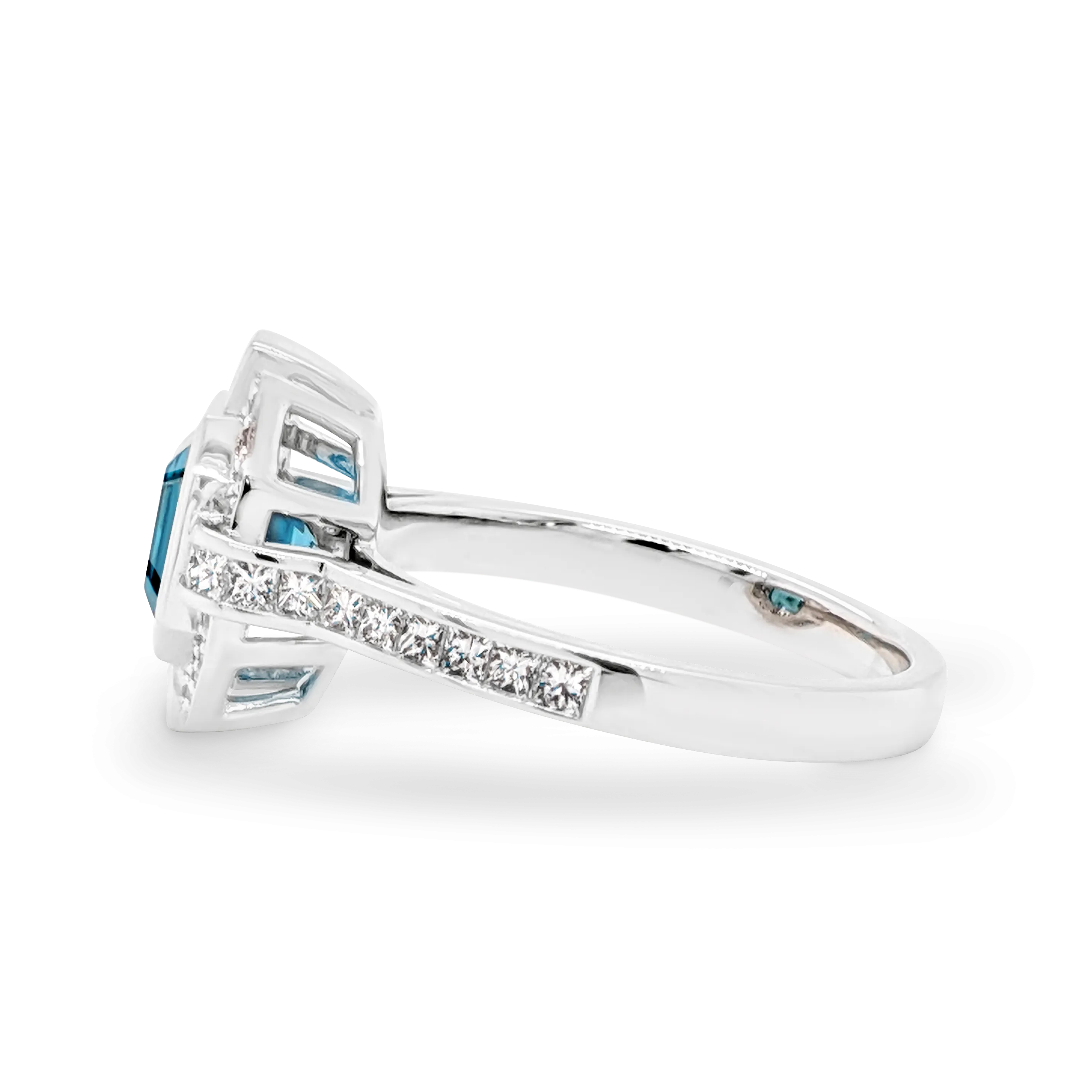 'Gatsby' Teal Tourmaline & Diamond Ring