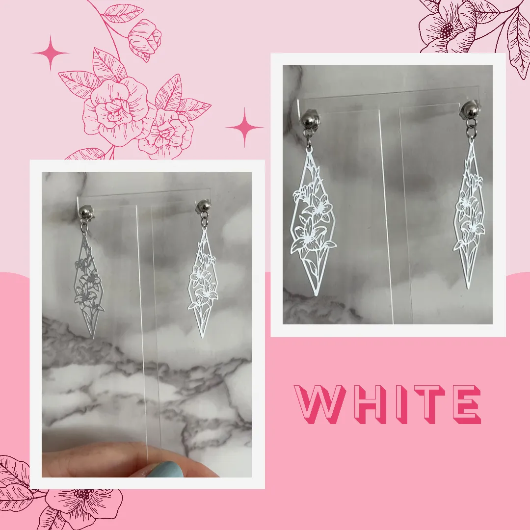 Geometric Floral Huggie Hoop Earrings