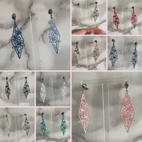 Geometric Floral Huggie Hoop Earrings