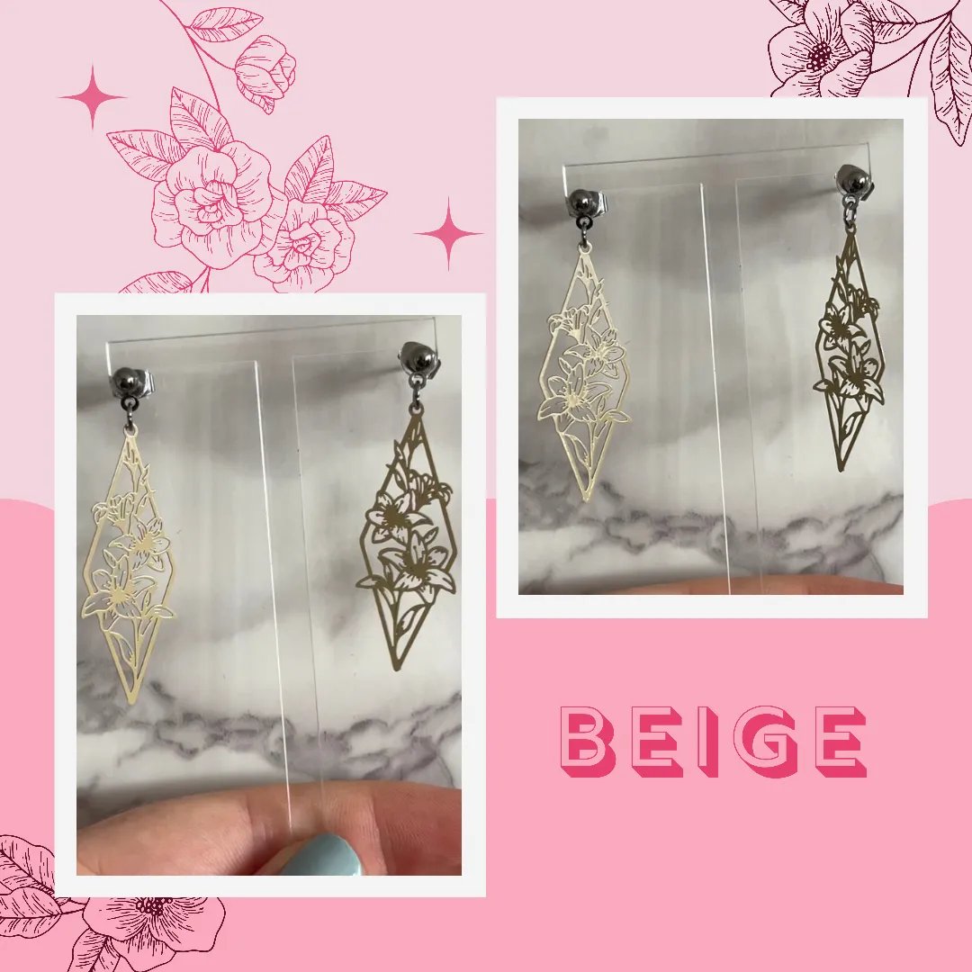 Geometric Floral Huggie Hoop Earrings