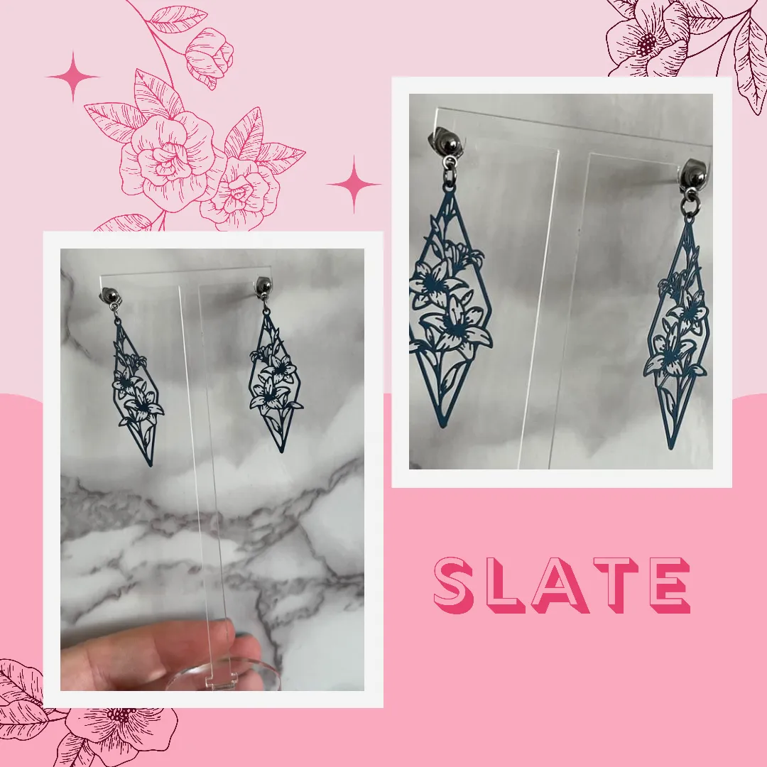 Geometric Floral Huggie Hoop Earrings