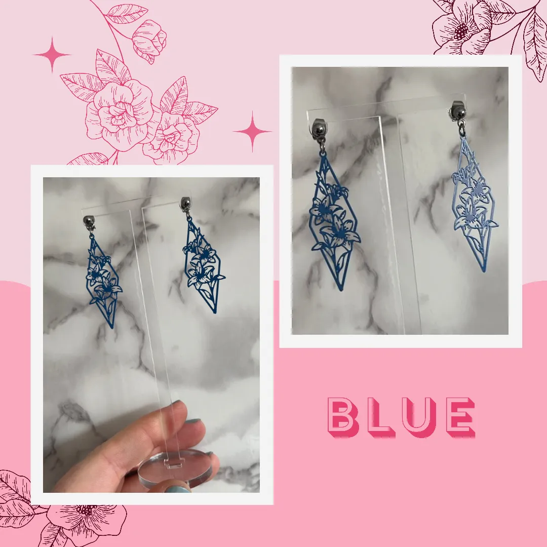 Geometric Floral Huggie Hoop Earrings