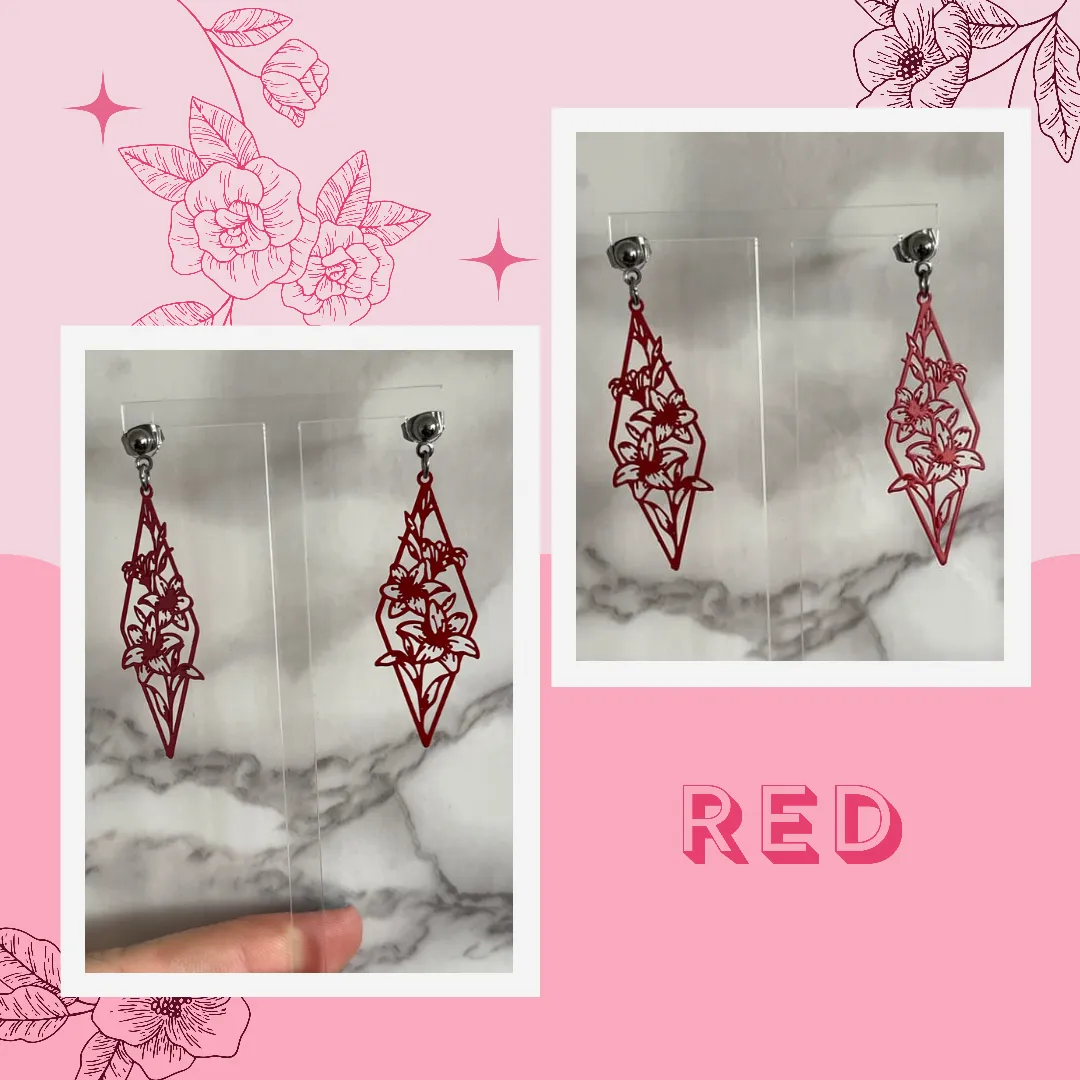 Geometric Floral Huggie Hoop Earrings
