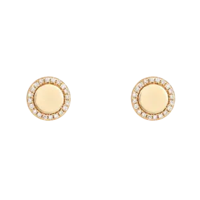Gold & Diamond Disk Studs