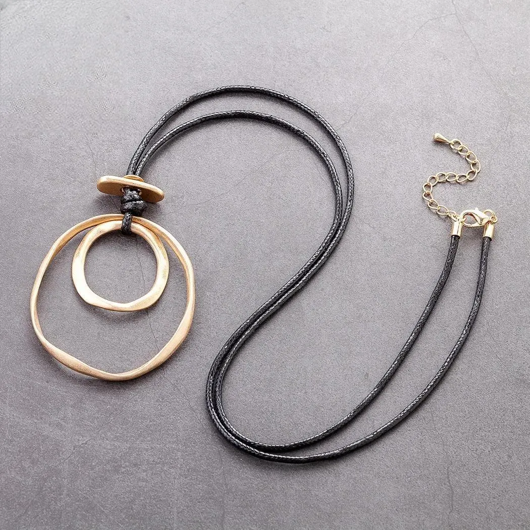 Gold Color Silve Color Simple Round Circle Kpop Fashion Collar Necklace for Women