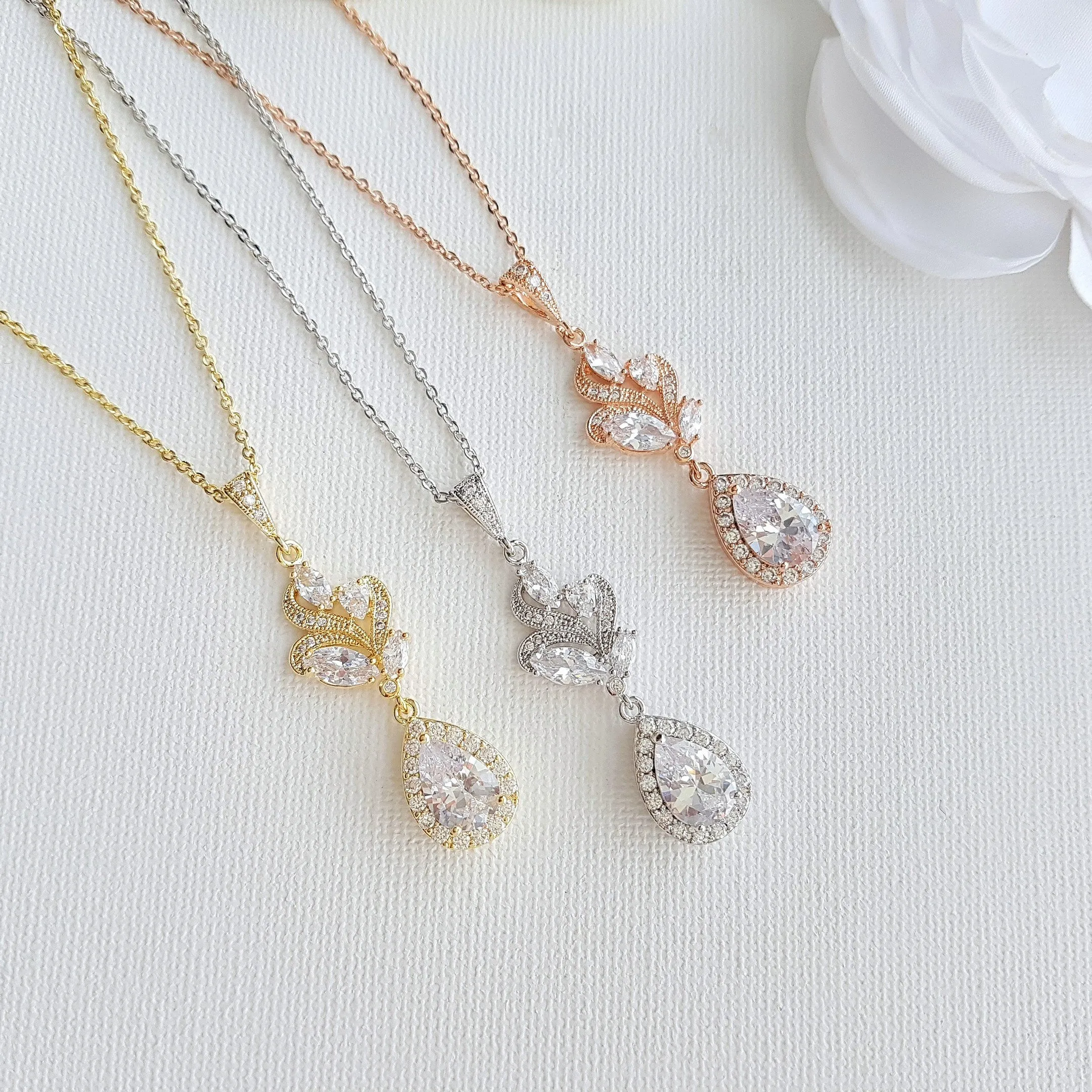 Gold Earrings and Necklace Set For Wedding-Wavy