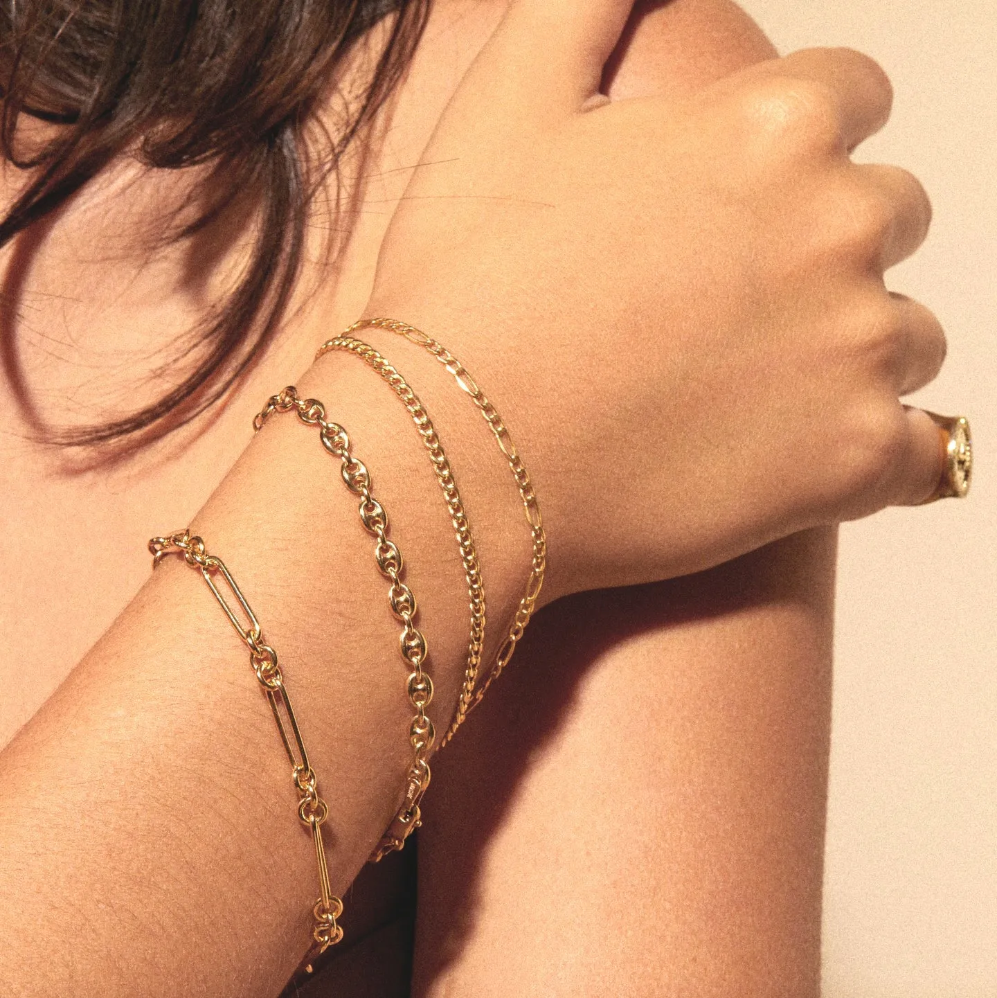 Gold "Esme" Paperclip Chain Bracelet