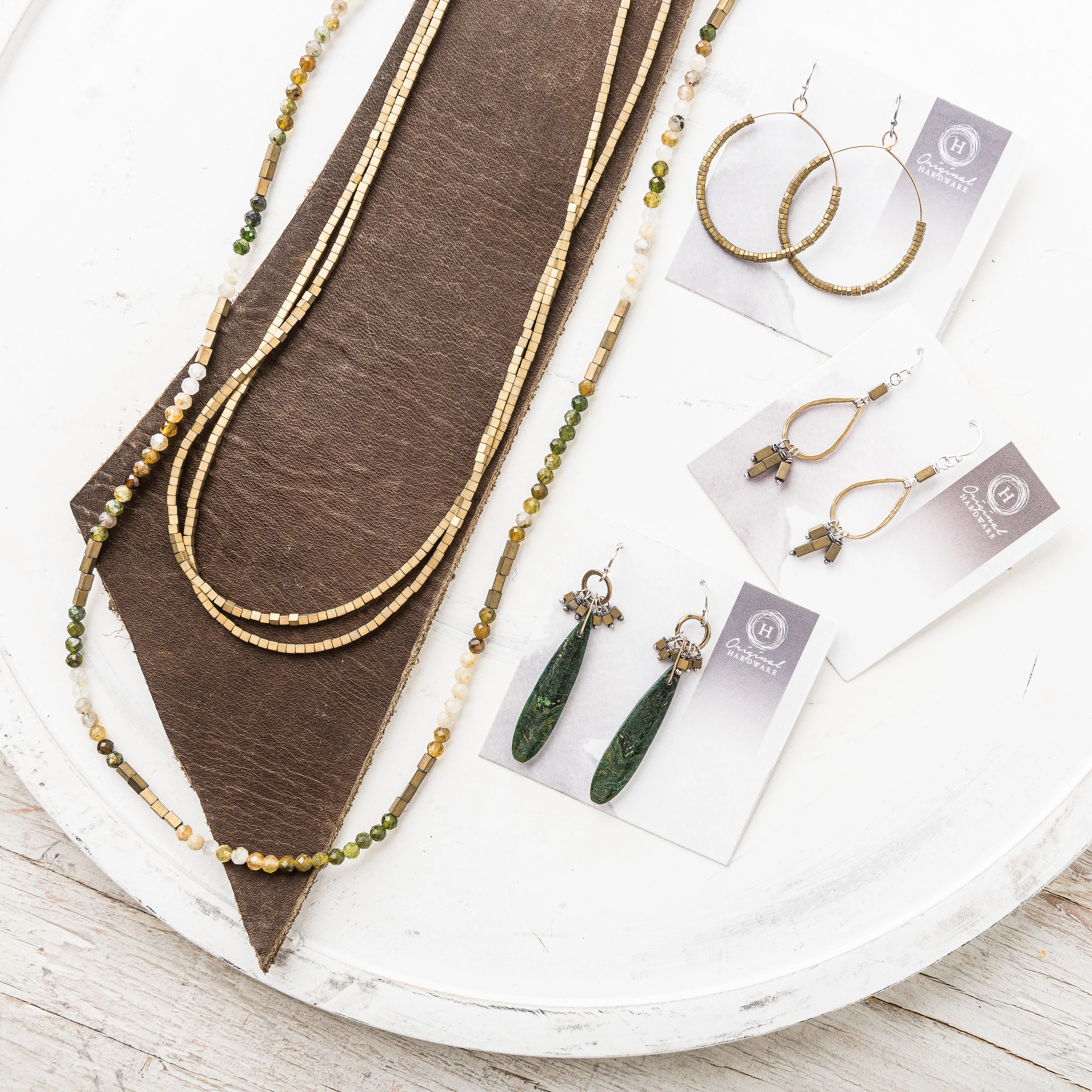 Golden Pyrite Teardrop Earrings