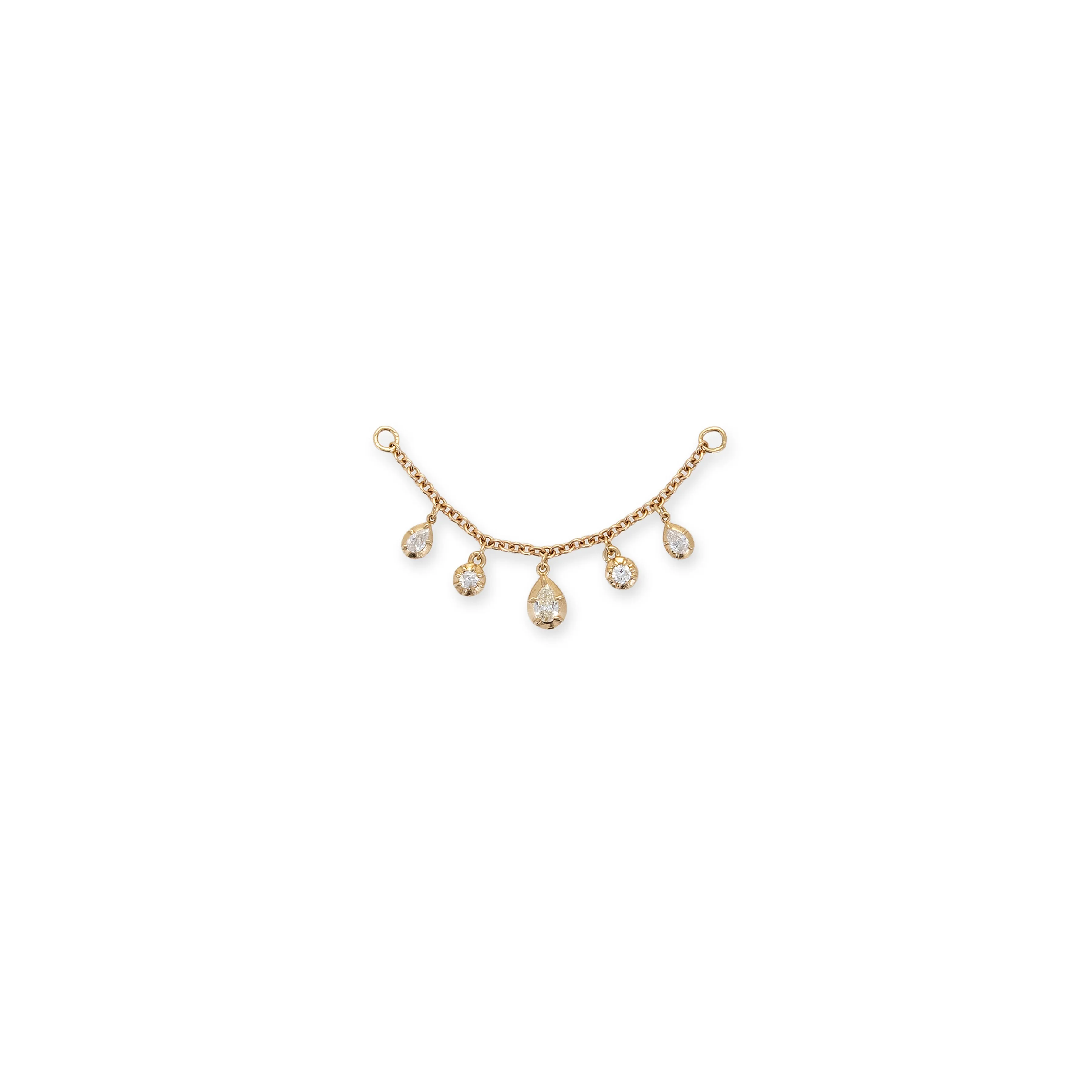GRADUATED ROUND   TEARDROP SOPHIA DIAMOND EARRING CHAIN