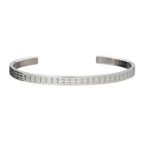 Grid Patterned Stainless Steel Bracelet