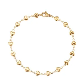 Heart Gold Chain Pendant Bracelet For Women Wedding Jewelry