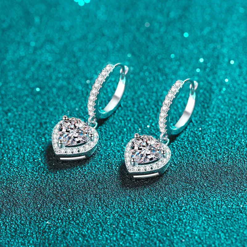 Heart Shaped Wrap Ear Clasp Moissanite Earrings