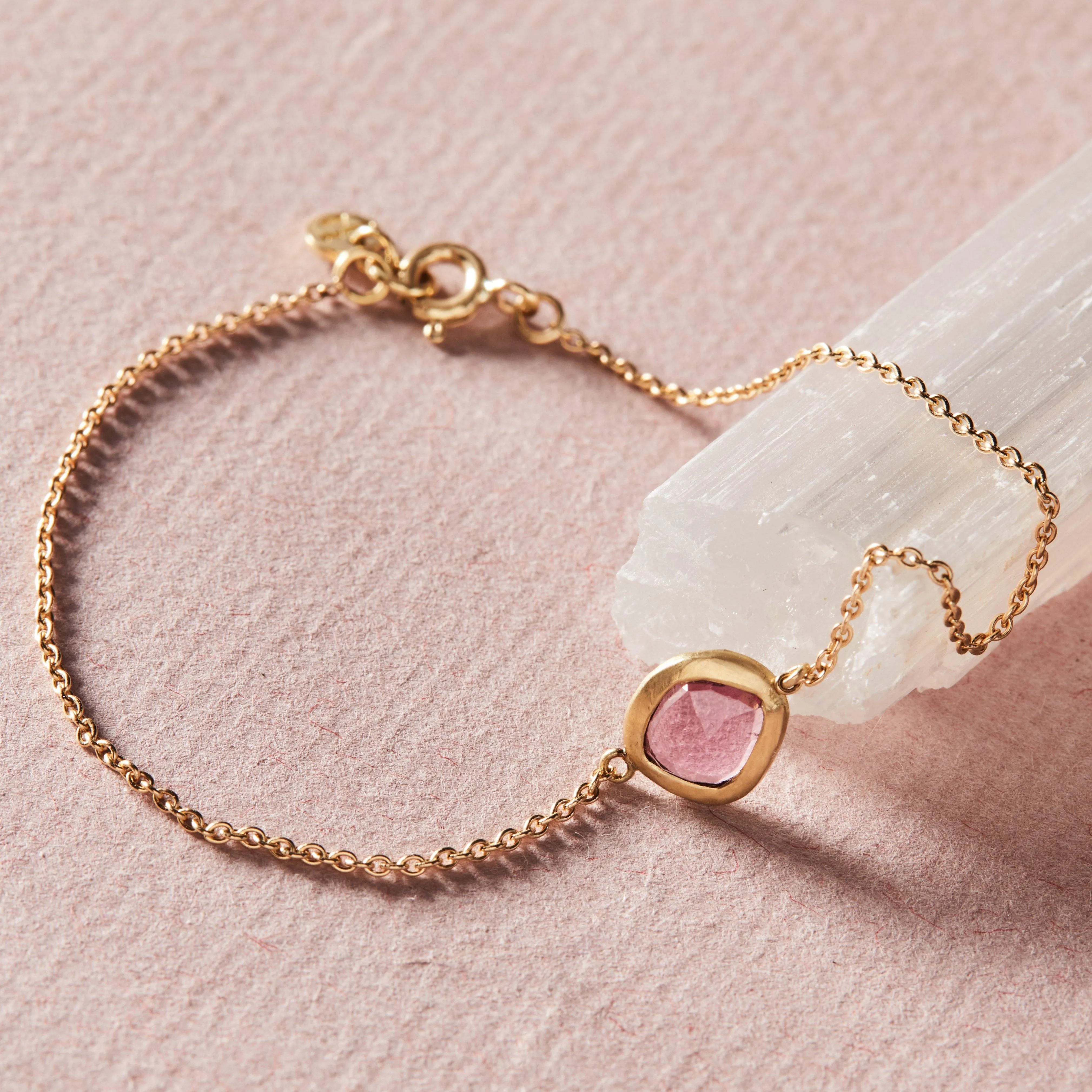 Hellebore Pink Tourmaline Bracelet