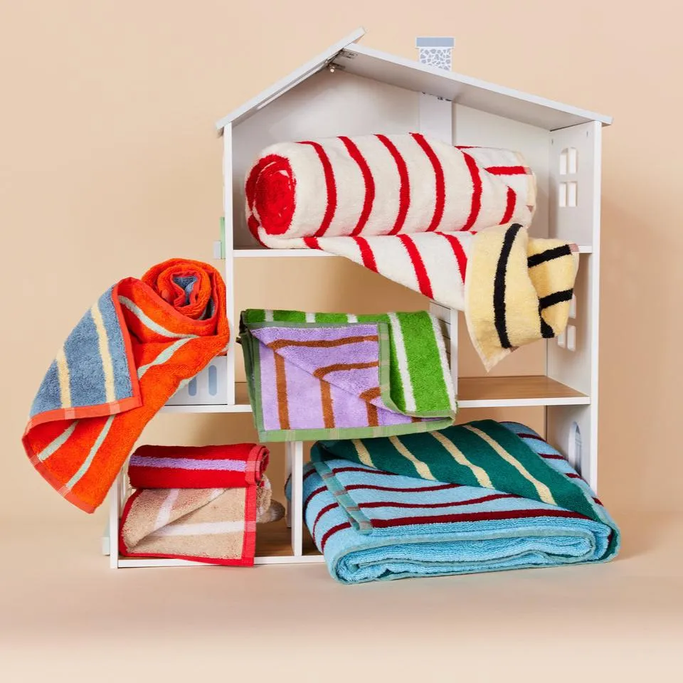 House Stripe Bath Towel - Stucco