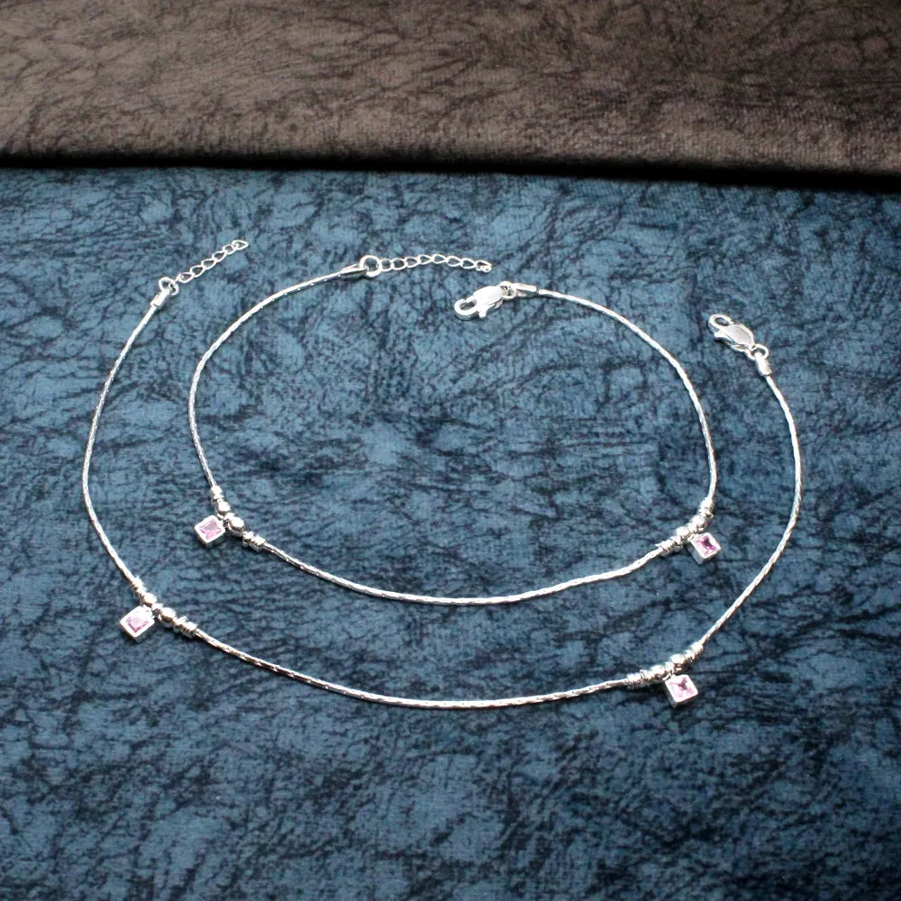 Indian Real 925 Silver Anklets Ankle Bracelet 10.5"