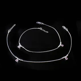 Indian Real 925 Silver Anklets Ankle Bracelet 10.5"